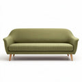 Fabric upholstered sofa with wooden legs for living room - 200 x 90 x 80cm