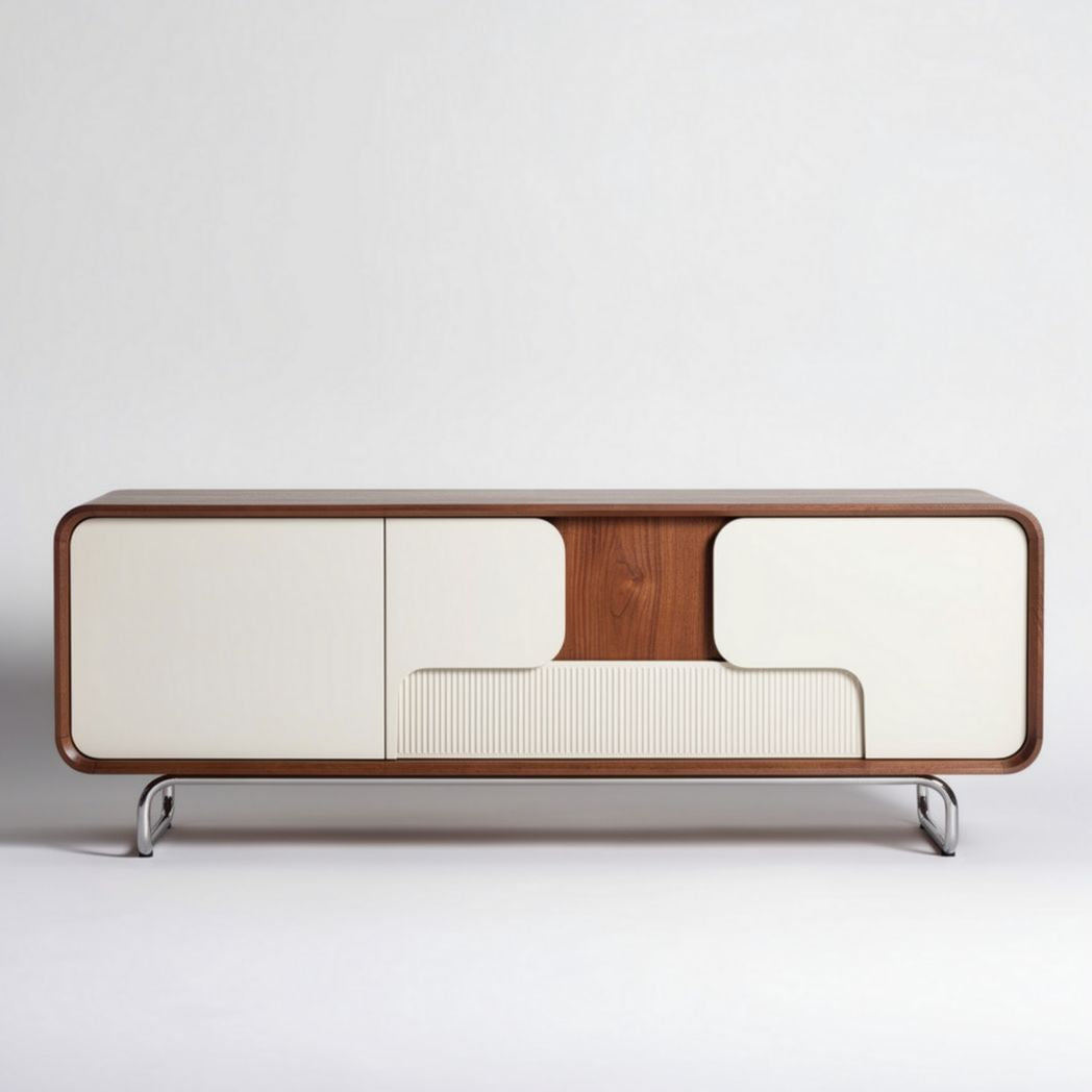 Rustic wooden sideboard for living room storage - 150 x 40 x 70cm