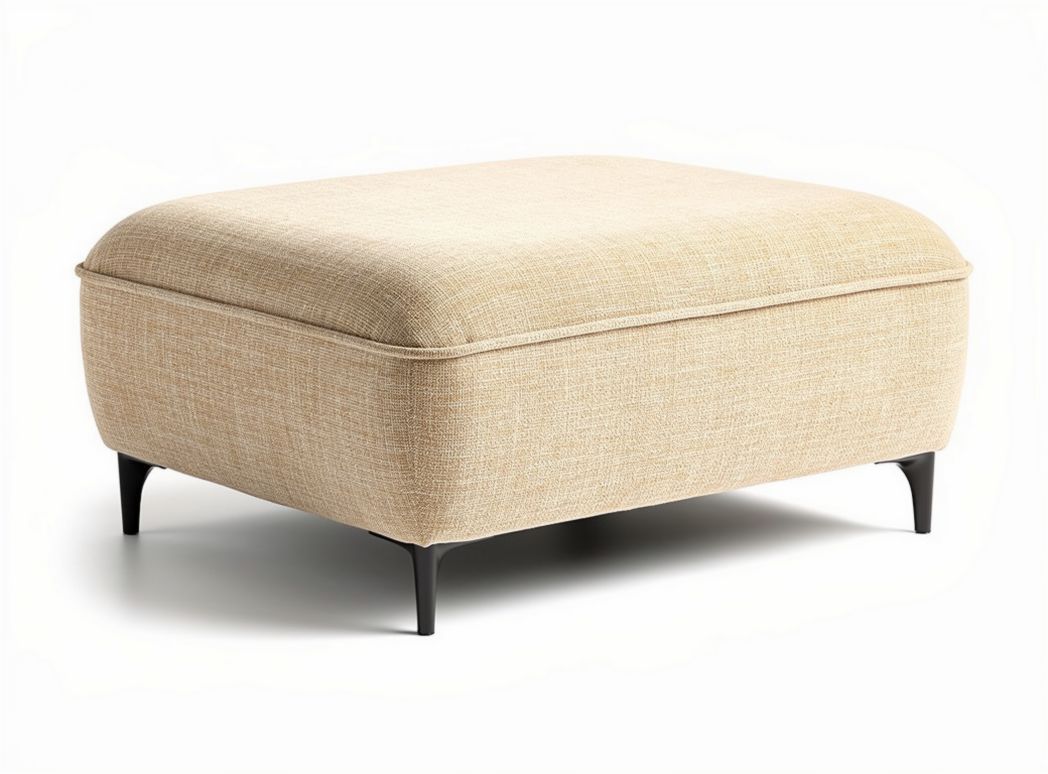 Fabric upholstered ottoman for living room decor - 80 x 80 x 40cm