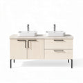 Double sink bathroom vanity with storage - engineered wood - 120 x 45 x 80cm