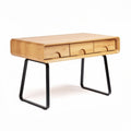 Mid-century modern writing desk with two drawers, walnut finish - 120 x 60 x 75cm
