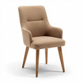 Fabric upholstered dining chair with wooden legs - 50 x 50 x 85cm