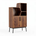 Wooden display cabinet with open shelves and doors - 80 x 40 x 150cm