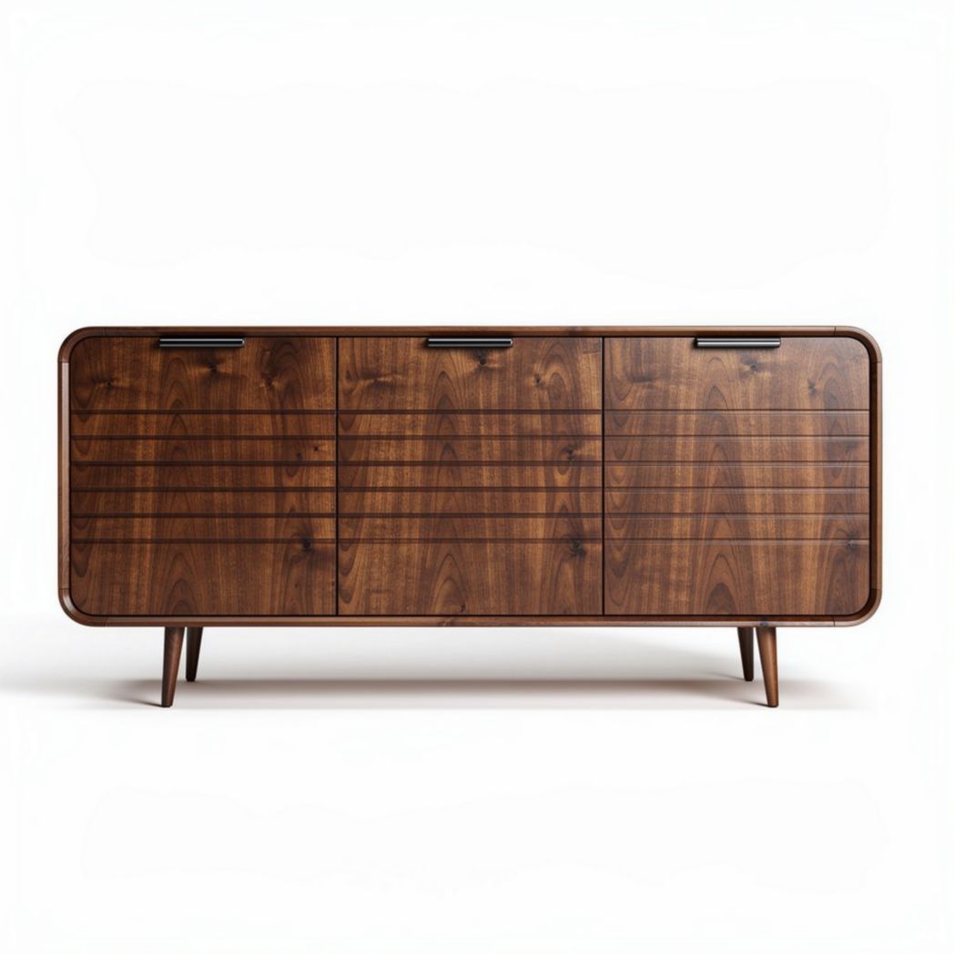 Oak wood storage cabinet for living room - 150 x 40 x 70cm