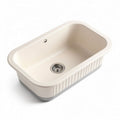 Ceramic kitchen sink with ribbed design - 80 x 50 x 20cm