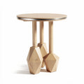 Textured wood accent table for living room - 40 x 40 x 50cm
